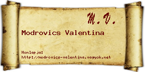 Modrovics Valentina névjegykártya